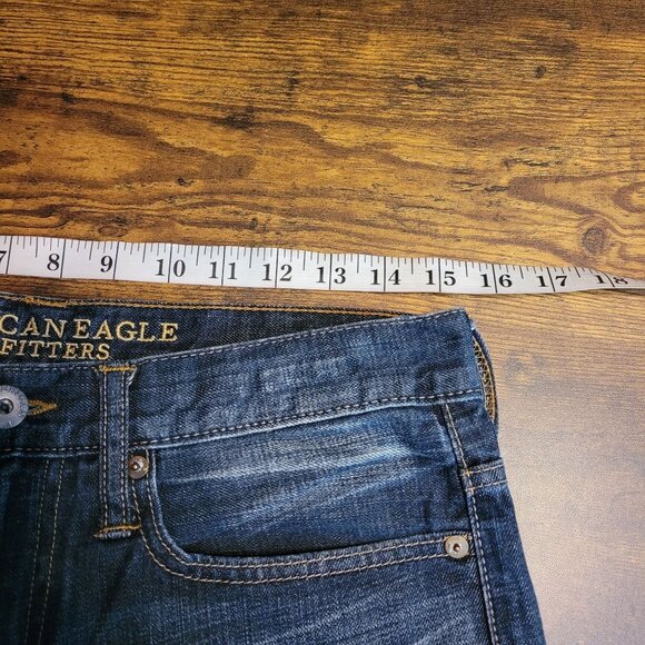 American Eagle Jeans 30x32 Relaxed Straight Dark Wash Cotton Denim - Picture 6 of 10